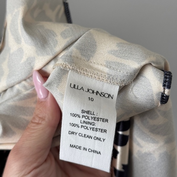 ULLA JOHNSON Evie Floral Satin Midi Dress in Raven 10 - Picture 11 of 11